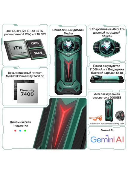 Смартфон Doogee S200 Ultra 12Gb/1Tb Forest Green